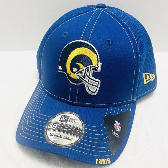 New‎ Los Angeles Rams Neo Historic 39THIRTY Stretch Flex Hat Cap M/L Blue NFL