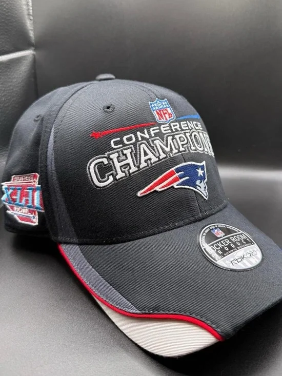 New England Patriots Black Conference Champions Adjustable Cap