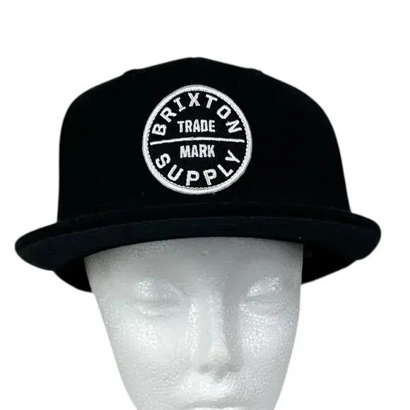 Brixton Supply Oath lll Snap Back Hat Cap Wool Acrylic Blend Black Adjustable