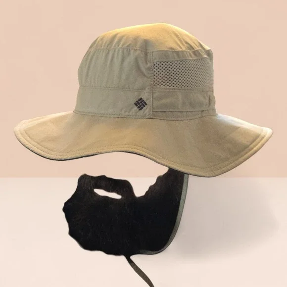 Columbia XL OS‎ Bucket Hat Hiking Fishing Camping Outdoor Tan Wide Brim GUC Mesh