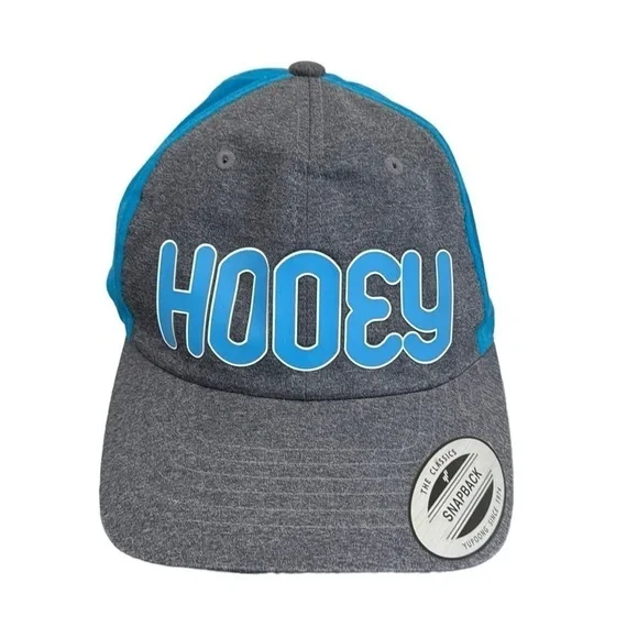 Hooey Snapback Cap Hat Men's One Size‎ Adult Gray Blue New Hook & Loop Closure