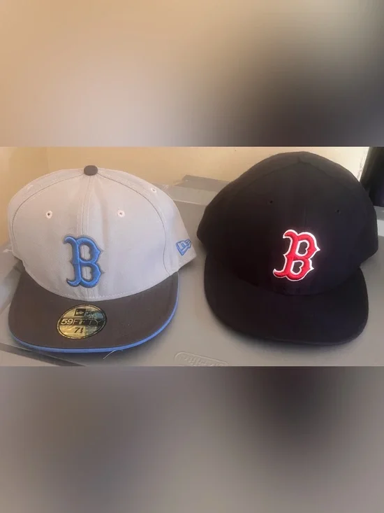 2 size 7 1/2 new era boston red sox fitted  hat bundle