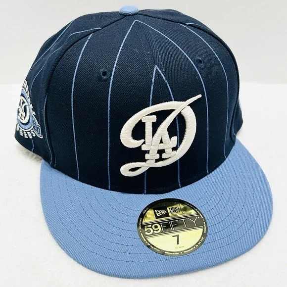 New Era Los Angeles Dodgers‎ City Connect Pinstripe 59FIFTY Fitted Hat Cap Sz 7