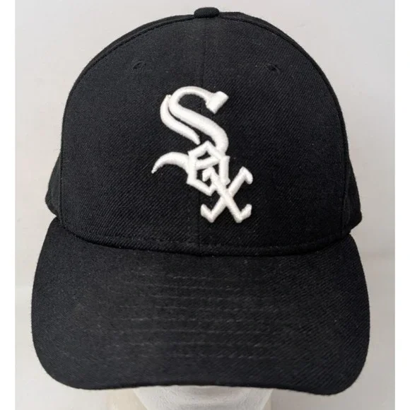 Chicago White Sox Hat Cap 7 5/8 Black Wool New Era 59Fifty Men's VTG Made in USA