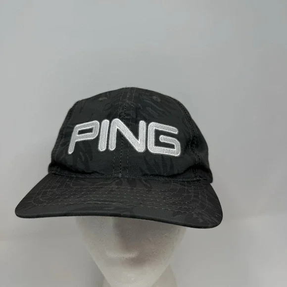 PING Golf Hat Cap Men's Gray Strap Performance Floral Sportswear Hawaiian Preppy