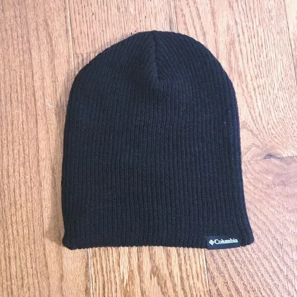 Columbia Black Ribbed Knit Beanie O/S Unisex Outdoor Winter Hat