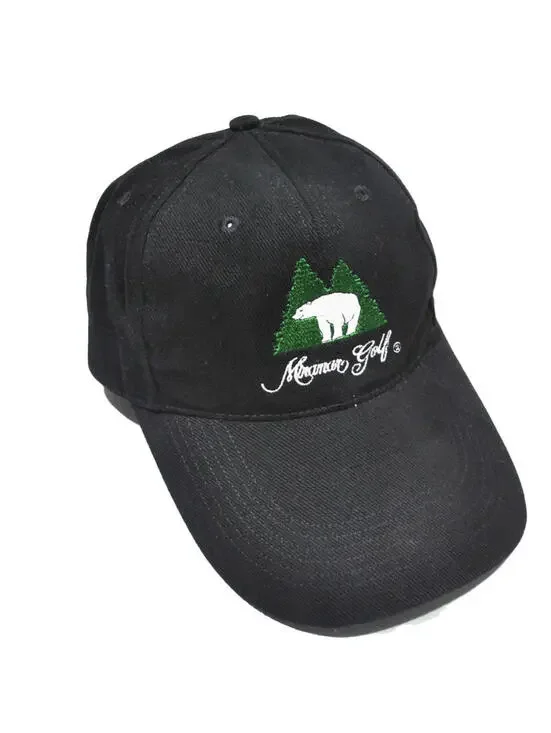 Vintage Polar Bear Golf Course Country Club Black Strap Hat
