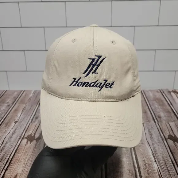 HondaJet Honda Aircraft Adjustable Hat Khaki Embroidered Strapback Cap
