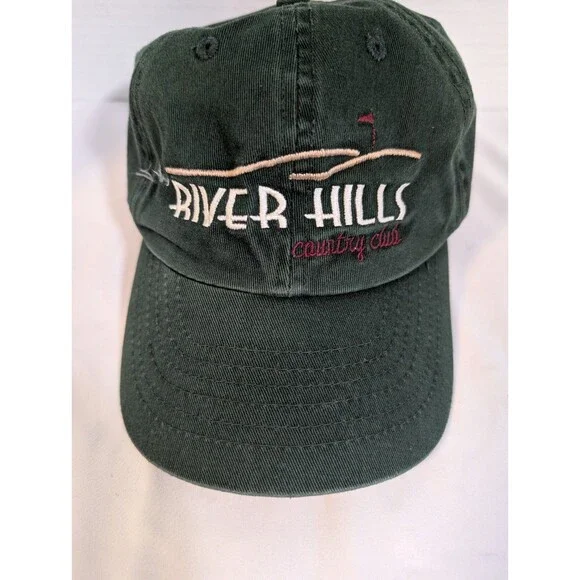 GOLF HAT River Hills Country Club Adjustable Adult Size MYRTLE BEACH Green EUC