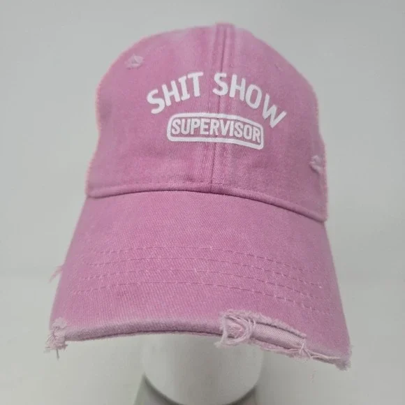 SH*T SHOW SUPERVISOR‎ TRUCKER HAT CAP DISTRESSED ADJUSTABLE SNAPBACK PINK