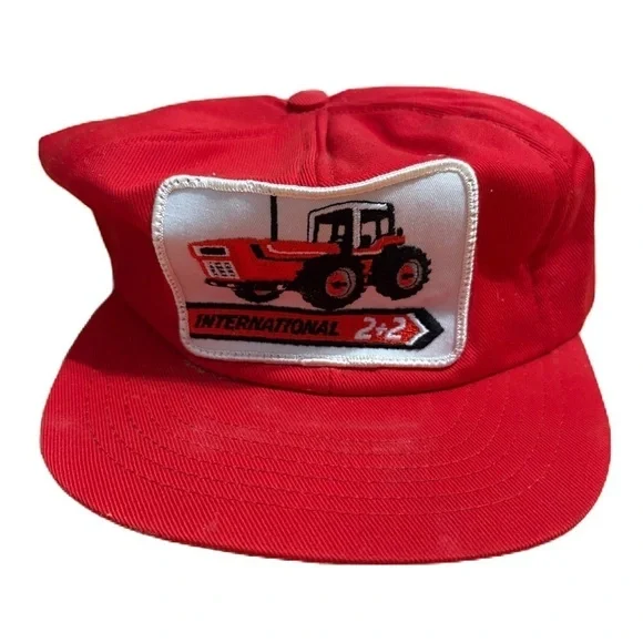 Vintage Case IH tractor 1980's Snapback trucker hat cap Louisville USA Red