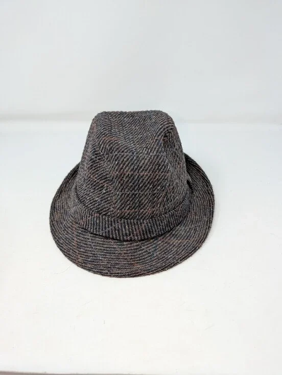 Vintage Totes Wool Blend Plaid Fedora Hat Size Large Men's 1990s