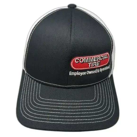 Pacific Headwear Trucker Hat Black One Size Commercial Tire Mesh Snapback Work