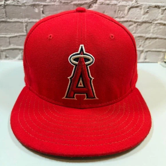 New Era 59FIFTY Los Angeles Angels Mens 7 3/4 Red Authentic On Field Fitted Hat