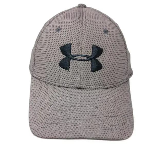 Under Armour Baseball Cap Gray XL Fitted HeatGear Textured Polyester Sport Hat