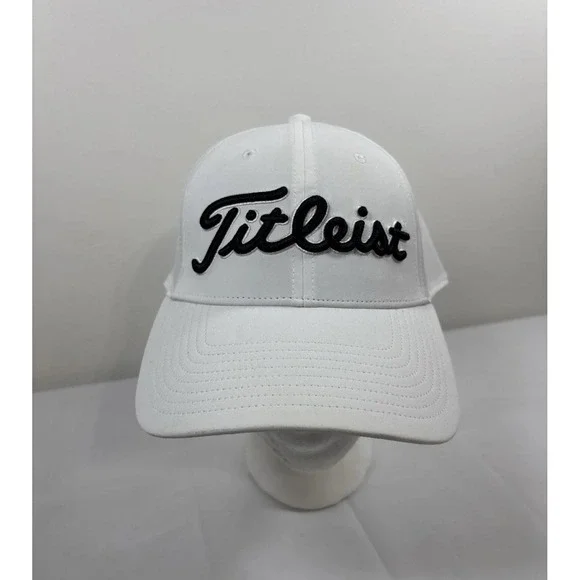 Titleist Golf Hat White Adjustable T‎ Series Embroidered Logo Tour Performance