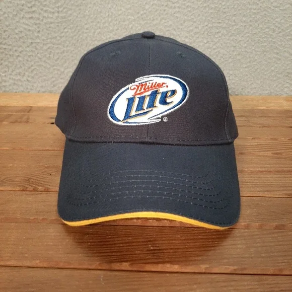 Miller‎ Lite Beer Hat Adult Blue Strap Back Dad Cap Hunting Fishing Outdoors
