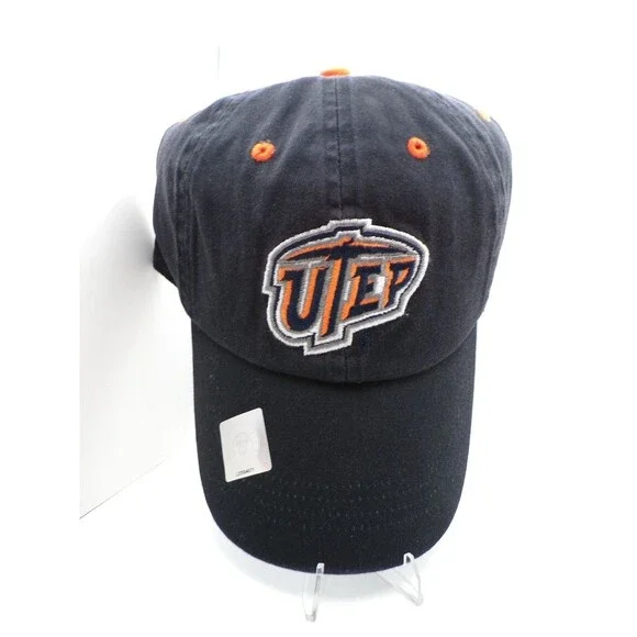 UTEP Baseball Cap Black Embroidered Logo Adjustable One Size Hat