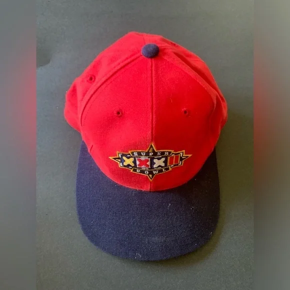 VTG Sports Specialties Packers vs Broncos Super Bowl XXXII Red Adjustable Hat 98
