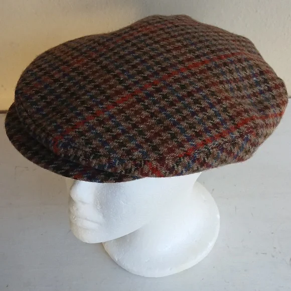 Aquascutum London Brown Multi-Color Tweed Flat Cap