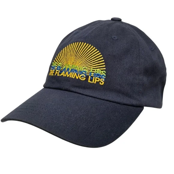 The Flaming Lips Hat Mens Navy Blue Sunburst Embroidered Band Merch Cap Rare