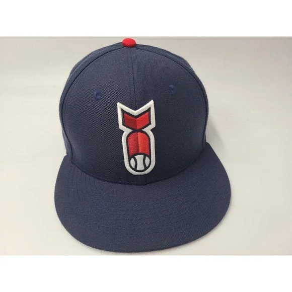 Baseballism Home Run Derby Dropping Bombs Fitted (Seems 7 3/8) Hat Cap Men Blue‎