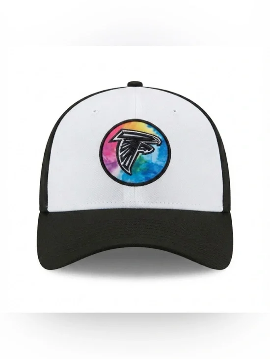Atlanta Falcons New Era 39THIRTY Hat Cap NFL Crucial Catch Intercept Cancer M/L