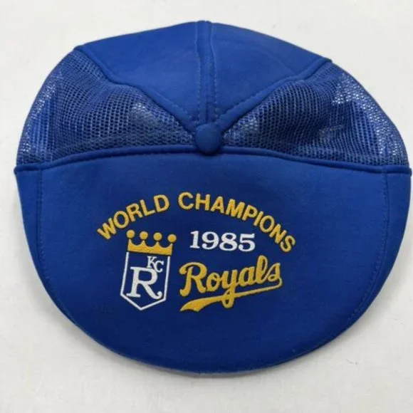 Vintage Kansas‎ City Royals Hat Mesh Cap Championship 1985 Blue White USA