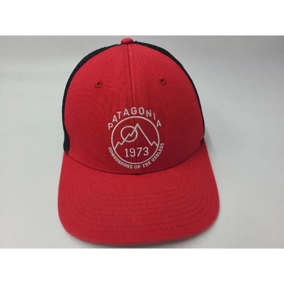 Patagonia Conquerors of the Useless Mesh Trucker‎ Snapback Hat Cap Men Red Black