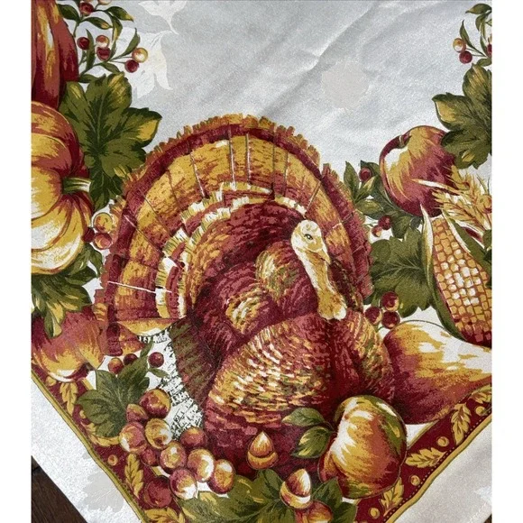Vtg Thanksgiving Tablecloth 56
