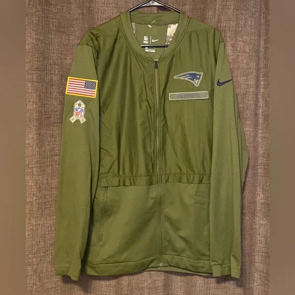 Nike New England Patriots Salute to Service Green Track Jacket Mens L