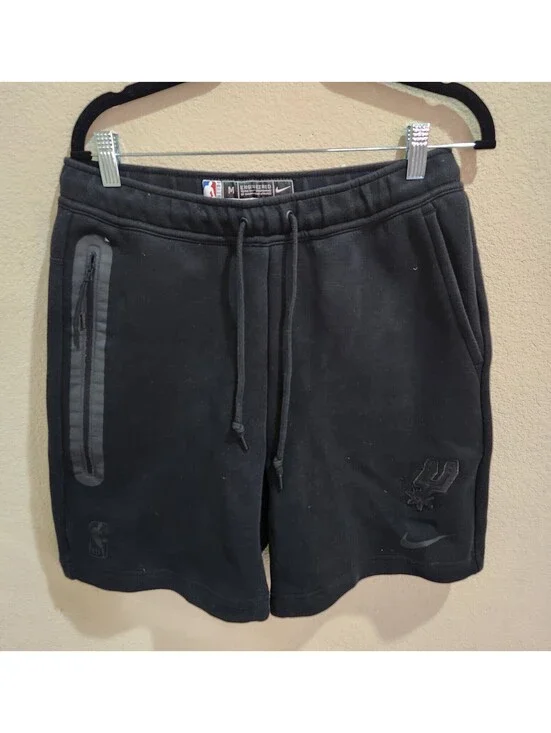 Nike Tech Fleece Shorts Mens Size Medium NBA San Antonio Spurs Black Engineered