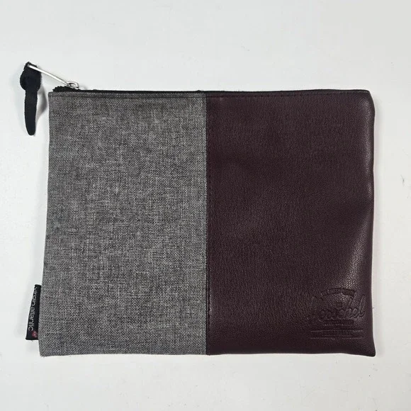 Herschel Virgin Atlantic Pouch Burgundy Grey Travel Amenity Bag Case‎ Toiletry