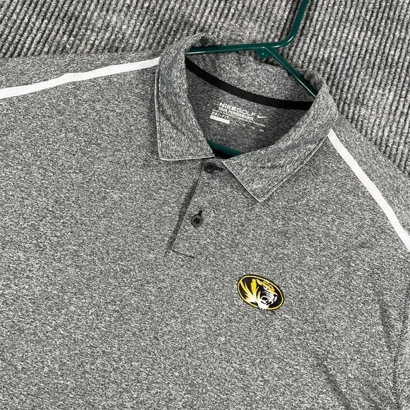 Missouri Tigers Mizzou Polo Shirt Mens 2XL XXL Gray Nike Tour Performance NCAA‎