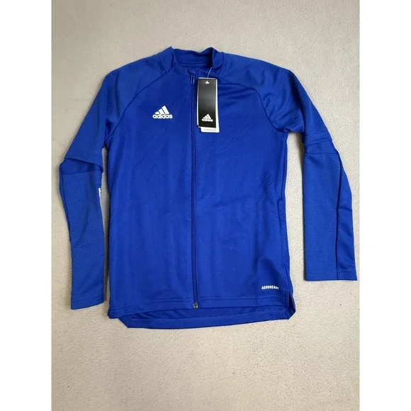 Adidas Jacket Kids Small Blue AEROREADY Track Top Soccer Football FS7100‎ Youth