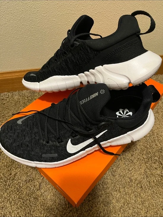 Nike Black and White Knit Training Sneakers