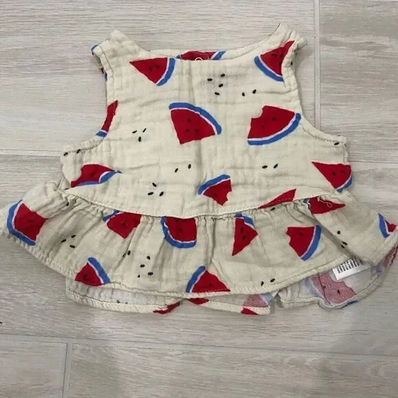 Cat and Jack Watermelon Ruffled Top