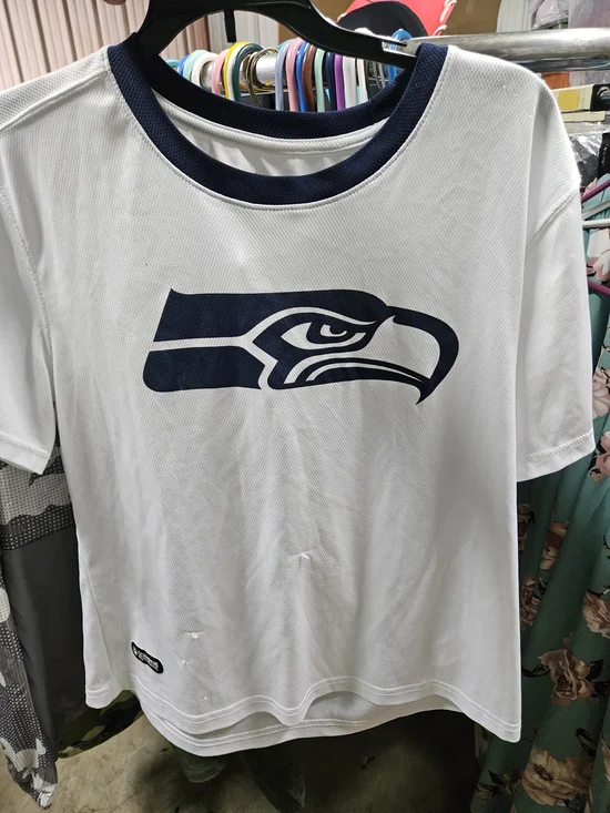 NFL White Tee with Navy Combine Authentic Patch