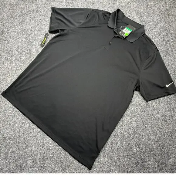 Nike Mens XL Black Dri-FIT Golf Polo Shirt Short Sleeve NWT NEW
