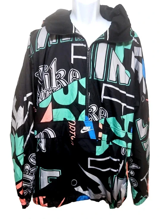 Nike Men’s Hooded Windbreaker All Over Print Jacket Size XL AQ0584-010