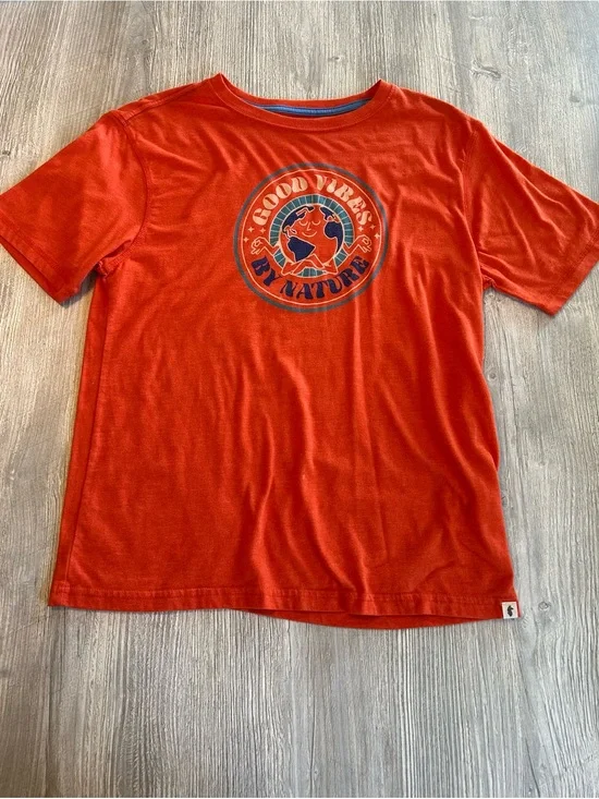 Cotopaxi Orange Good Vibes by Nature graphic short sleeve unisex kids t-shirt XL