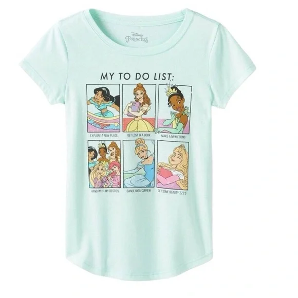 Disney Princess My To Do List Short Sleeve Graphic T-Shirt Green