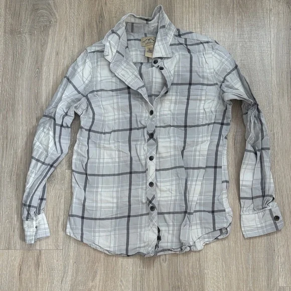 Kids Plaid Button-Down Shirt - Gray/White