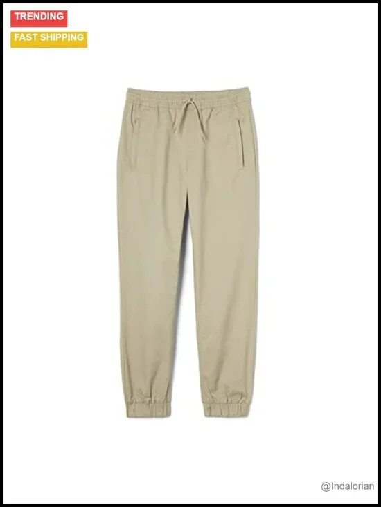 Boys Zip Pocket Jogger Pants - Stretch Cotton Blend Drawstring