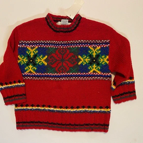 NWT Little Boys Holiday Snowflake Sweater SZ M (3-4)