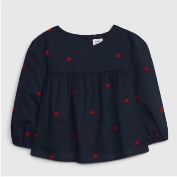 Gap baby, dark night blue, Baby Heart Top, 12-18 M