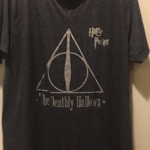 Harry Potter The Deathly Hallows graphic long Tee dress short sleeve XL 14-16