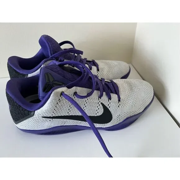 Nike Kobe XI Elite Low ID Lakers purple and white Rare 903710-991 Mens Size10