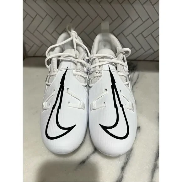Nike Alpha Menace Pro 3 White Black Football Cleats Men's CT6649-105 size 10.5