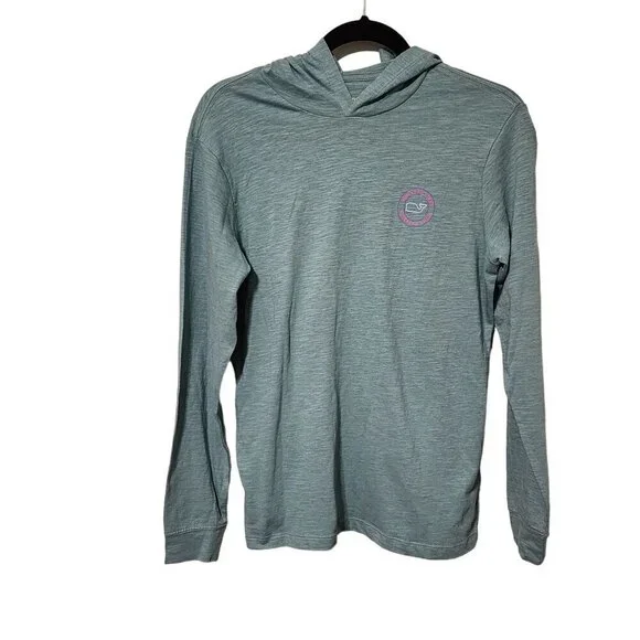 Vineyard Vines t-shirt hoodie size L / 16 girls whale dot sea clay green